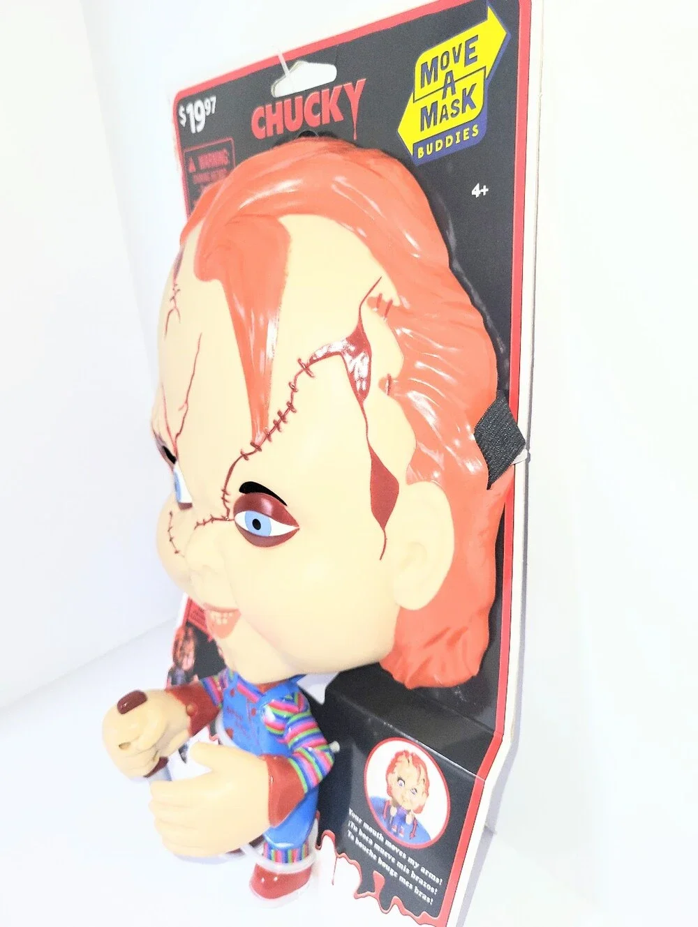 NWT Chucky Mask Move-A-Mask Kid To Adult Halloween Costume Child's Play One Size